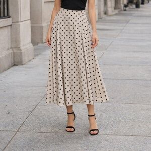 SOPRANO SZ L POLKA DOT SKIRT CREAM WITH BLACK DOTS